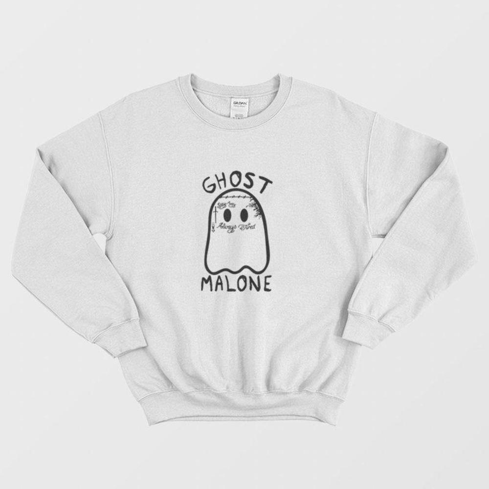 Ghost Malone Funny Halloween Parody Spooky Costume Style Unisex Sweatshirt